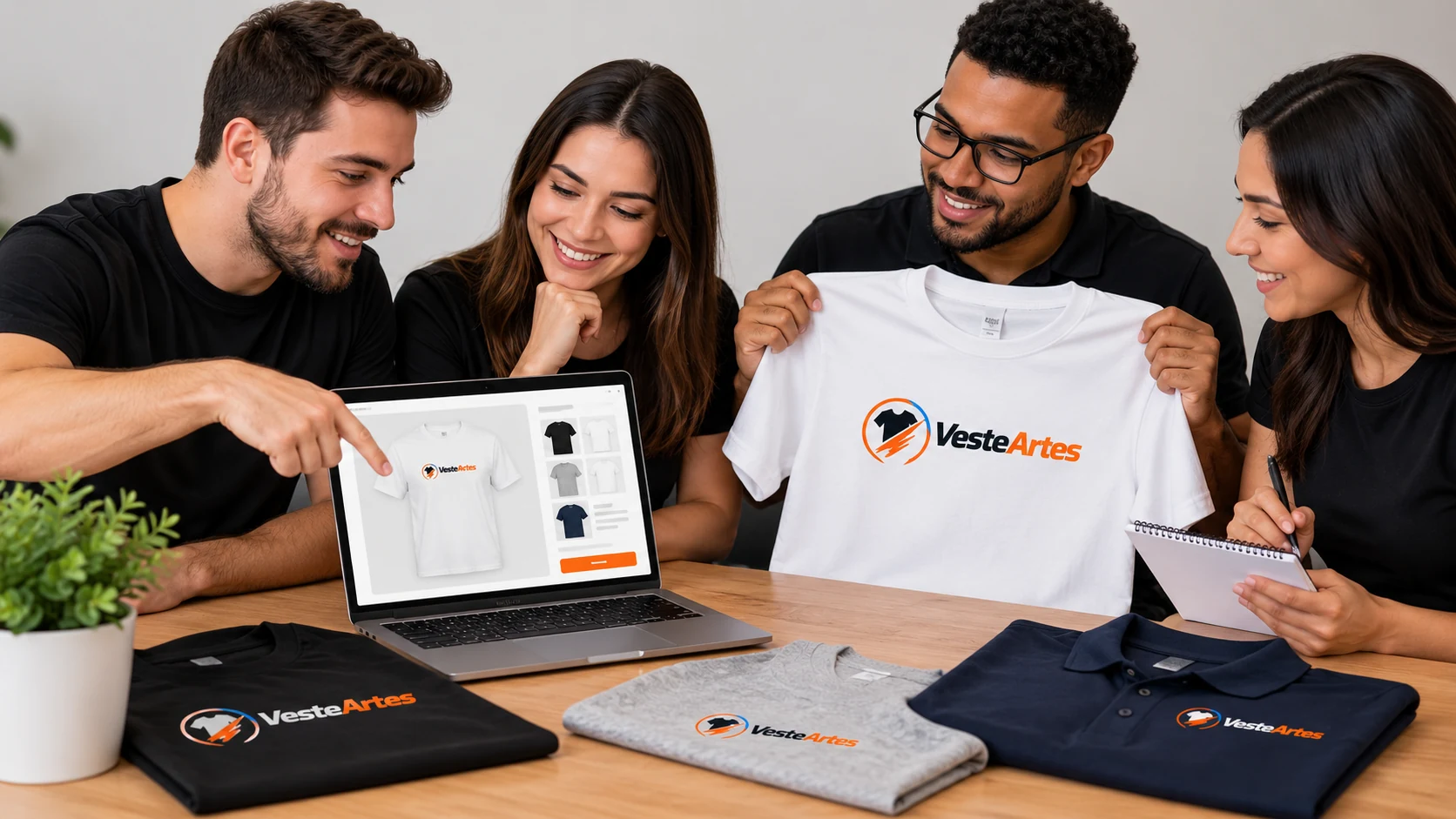 Processo de criação e produção de camisetas