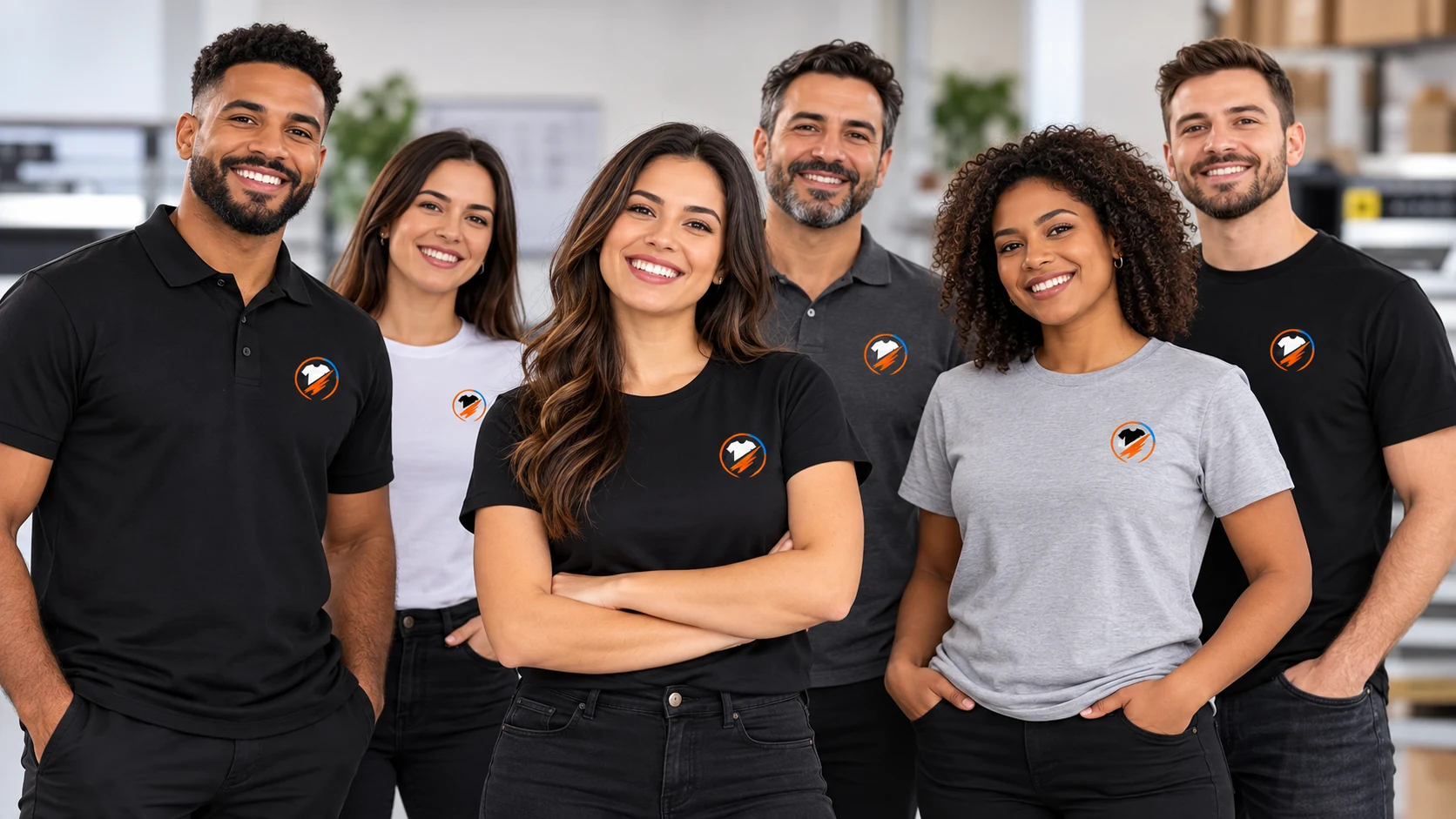 Equipe usando camisetas personalizadas VesteArtes