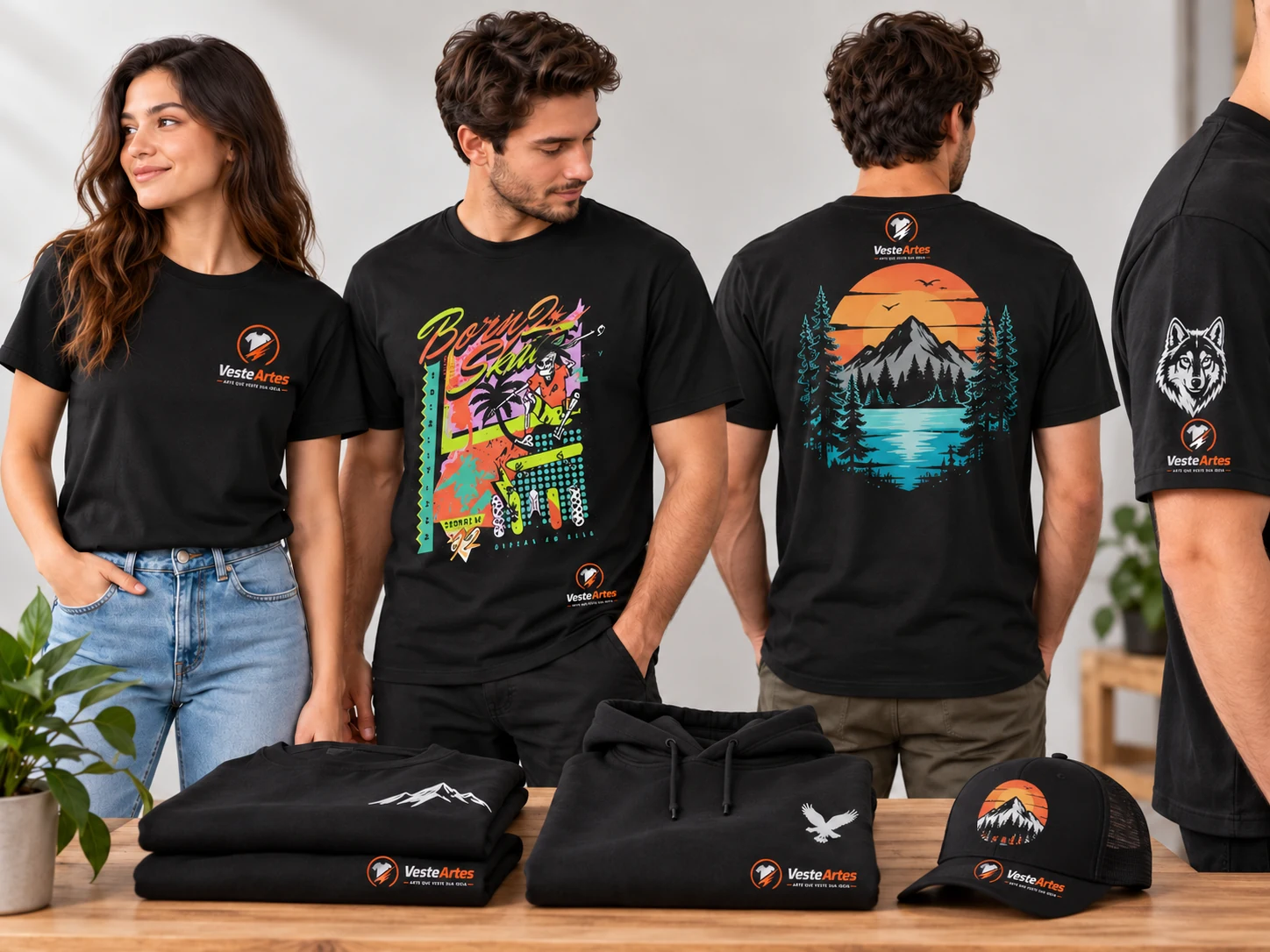 Detalhes de qualidade em camiseta personalizada