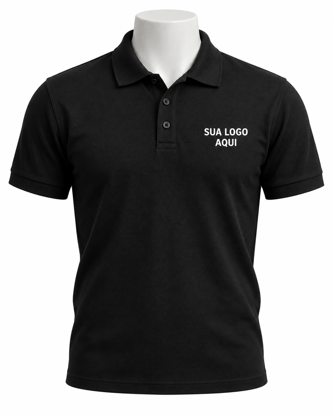Camiseta polo preta personalizada